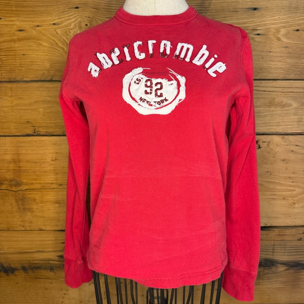 Abercrombie Red Long Sleeve Top Y2K